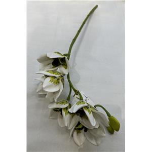 Vara con flores de orquideas blancas gaspeadas de 17x68x0.1cm