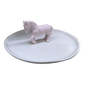 Dulcero de cerámica blanca diseño caballito de 16.7×16.7x6cm