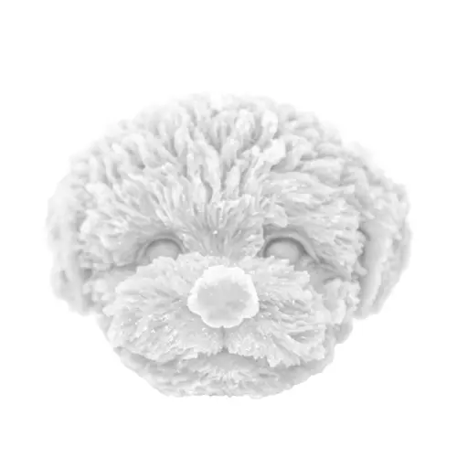 Vela decorativa diseño cabeza de perro blanca de 8x8x5.5cm