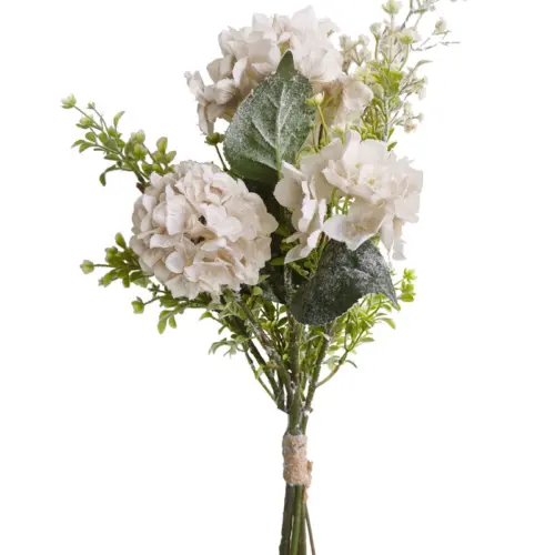 Ramo de flores artificial blanco de 54cm