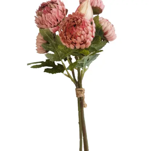 Ramo de flor diente de leon artificial rosa de 37cm