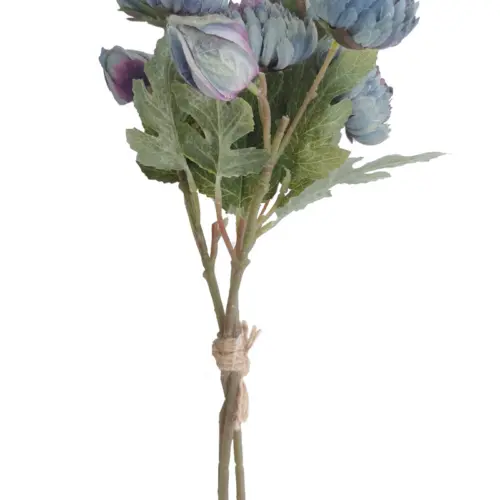 Ramo de flor diente de leon artificial  azul de 37cm