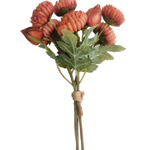 Ramo de flor diente de leon artificial naranja de 37cm