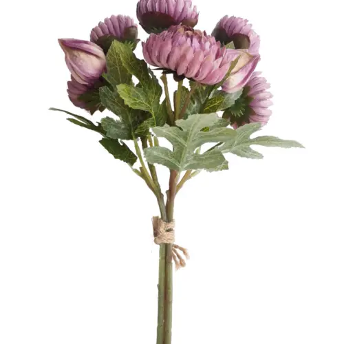 Ramo de flor diente de leon artificial purpura de 37cm