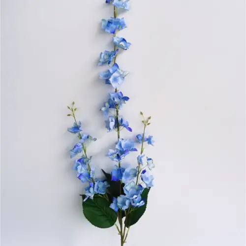 Vara de flores artificial azul de 98cm