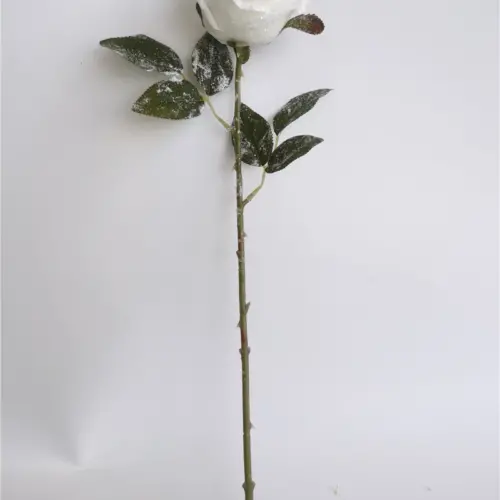 Flor de rosa artificial blanca de 51cm