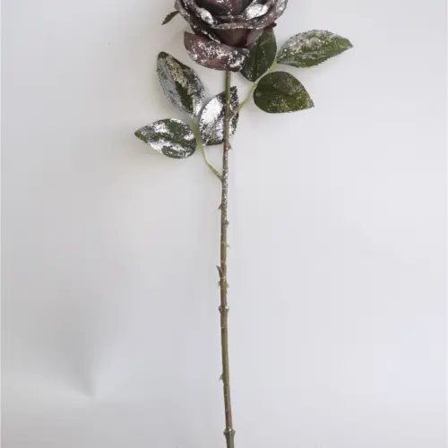 Flor de rosa artificial café de 51cm