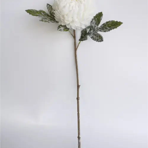Flor de dahlia artificial blanca de 51cm