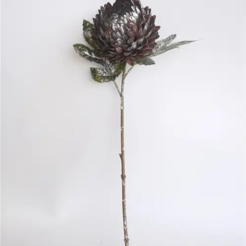 Flor de dahlia artificial café oscuro de 51cm