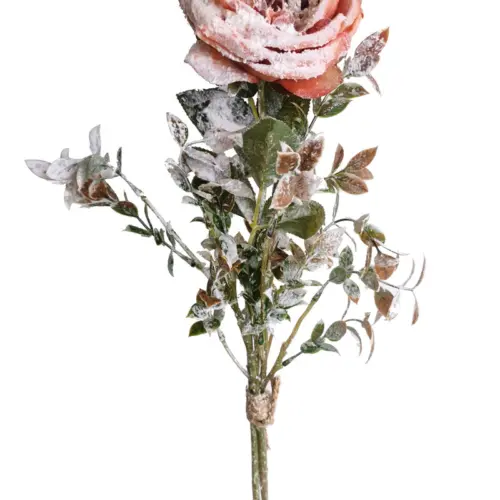 Rama de flor de rosa artificial naranja de 50cm