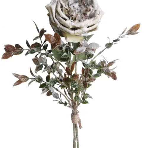 Rama de flor de rosa artificial verde de 50cm