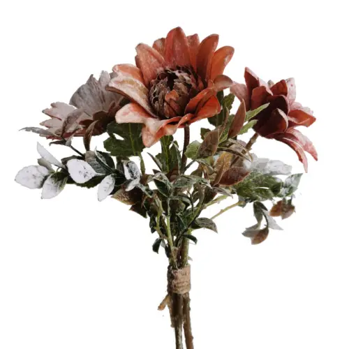 Ramo de flores de margarita artificial naranja de 38cm