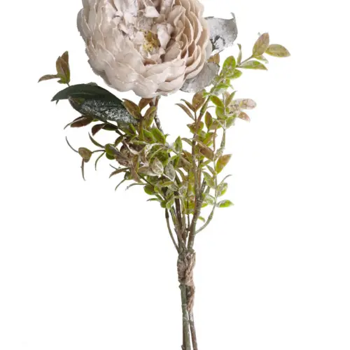 Rama de flor de peonia artificial blanca de 50cm