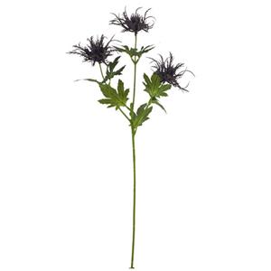 Vara de follaje de plastico mar salvaje morada con hojas de tela de 66x20x12.7cm