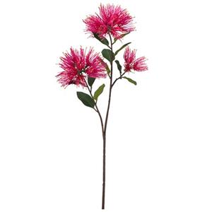 Vara de flor de plastico rosa de excelsa con hojas de tela de 66x23x13cm