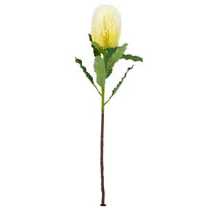 Vara de flor de plastico crema con hojas de tela de 65x20x20cm