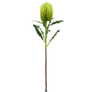 Vara de flor de plastico verde con hojas de tela de 65x20x20cm