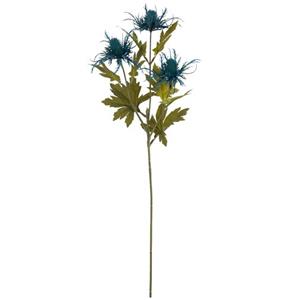 Vara de follaje de plastico mar salvaje azul con hojas de tela de 66×21.5×12.7cm