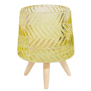 Candelabro de cristal amarillo