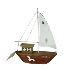 Barco rojo de madera de 19×3.5x24cm