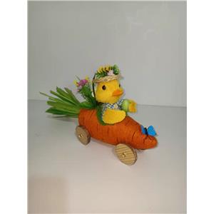 Pato en zanahoria con ruedas de 37x12x21cm