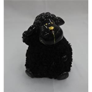 Oveja de ceramica negra sentada de 8.8×8.6×11.5cm
