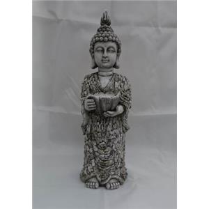 Buda de cerámica de pie con bandeja de 17.5×15.5×48.5cm