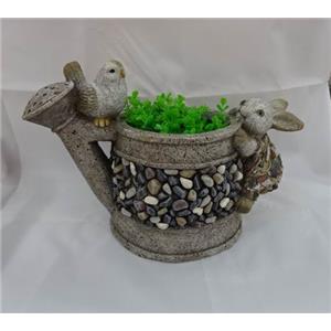 Maceta de cerámica con conejo de 22x41x27cm