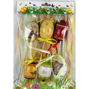 Bolsa con 6 huevos de pascua de colores de 4.5×4.5x7cm