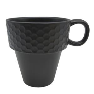 Taza de cerámica negra