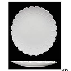 Plato de porcelana blanca