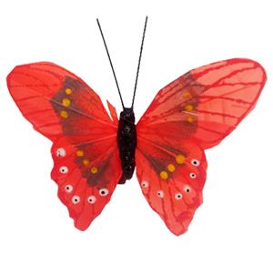 Mariposa roja con pinza