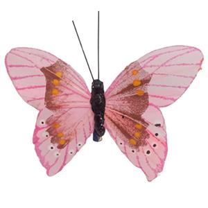 Mariposa rosa con pinza