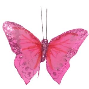 Mariposa rosa con pinza