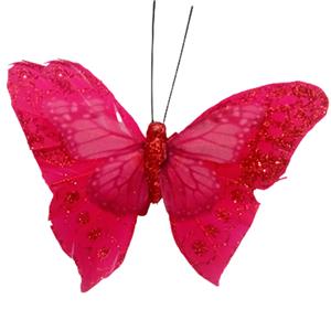 Mariposa roja con pinza