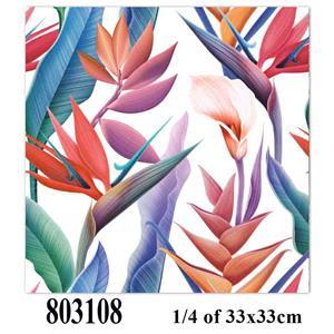 Paquete de servilletas con 20 piezas diseño flores de colores de 33x33x0.1cm