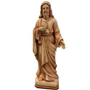 Sagrado corazon de Jesus de resina imitacion madera