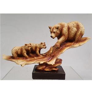 Familia de osos de resina imitacion madera