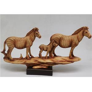 Familia de cebras de resina imitacion madera