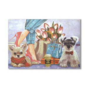 Cuadro diseño familia de perros de colores