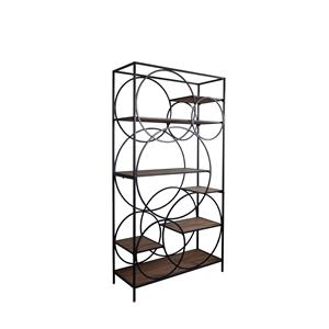 Estante de metal con repisas de madera mdf  de 101x40x191cm