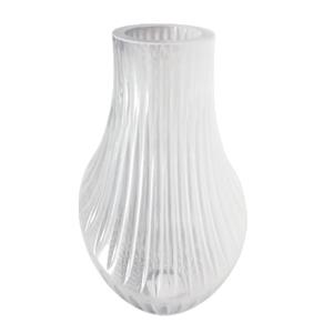 Florero de vidrio blanco