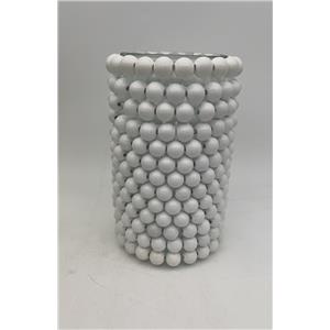 Candelabro de cristal con cuentas de color blanco de 13.2x20cm