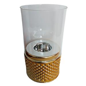Candelabro de cristal dorado