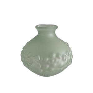 Florero de vidrio verde mate de 20x20x23.5cm