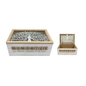 Caja de madera blanca
