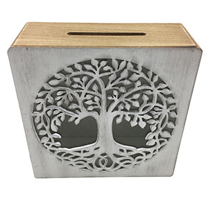 Alcancia de madera diseño