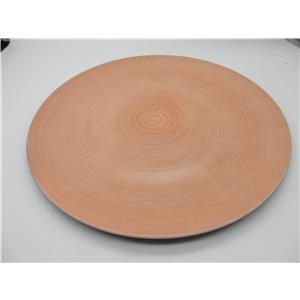 Plato de presentación de plástico naranja rayado de 33x33x2cm