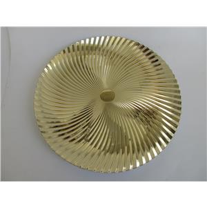 Plato de presentación de plástico dorado diseño espiral de 33x33x2cm