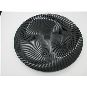 Plato de presentación de plástico negro diseño espiral de 33x33x2cm